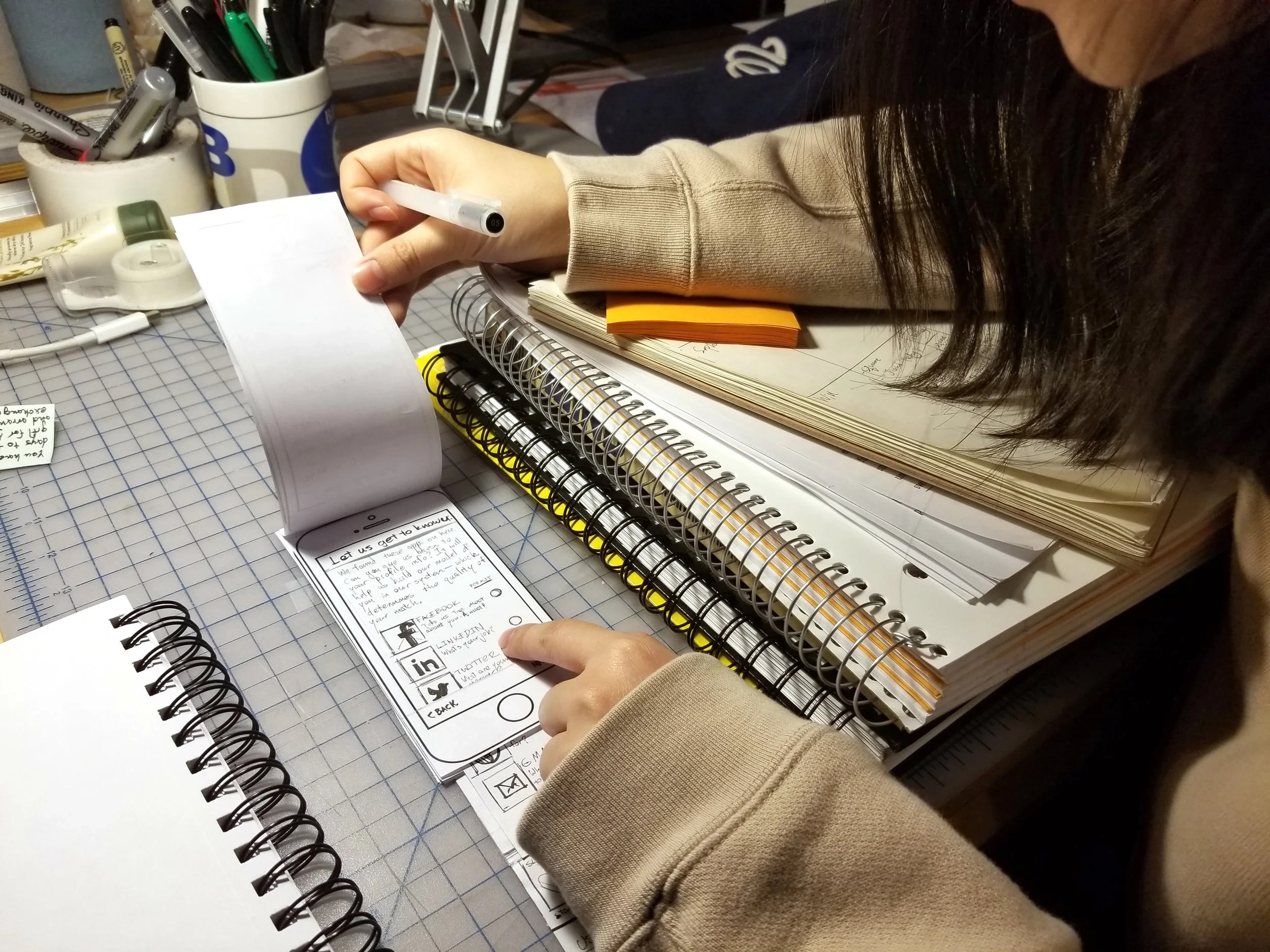 Paper prototyping is a quick and easy way to get user feedback without burning hours in Sketch and Flinto.