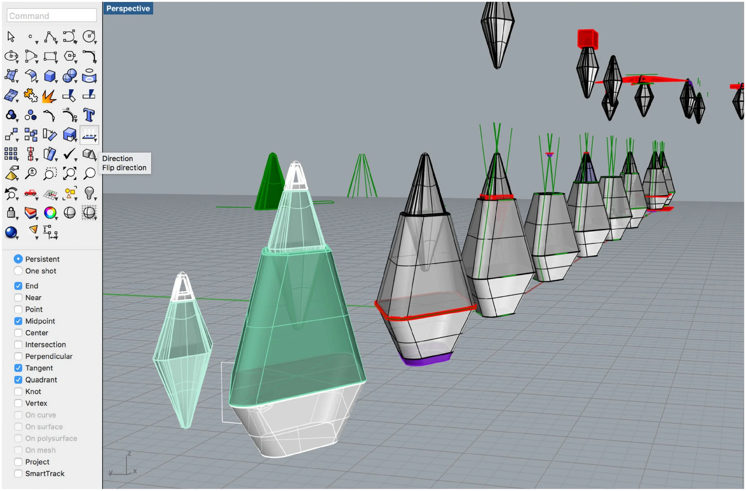 3D modeling Jade's form in Rhino