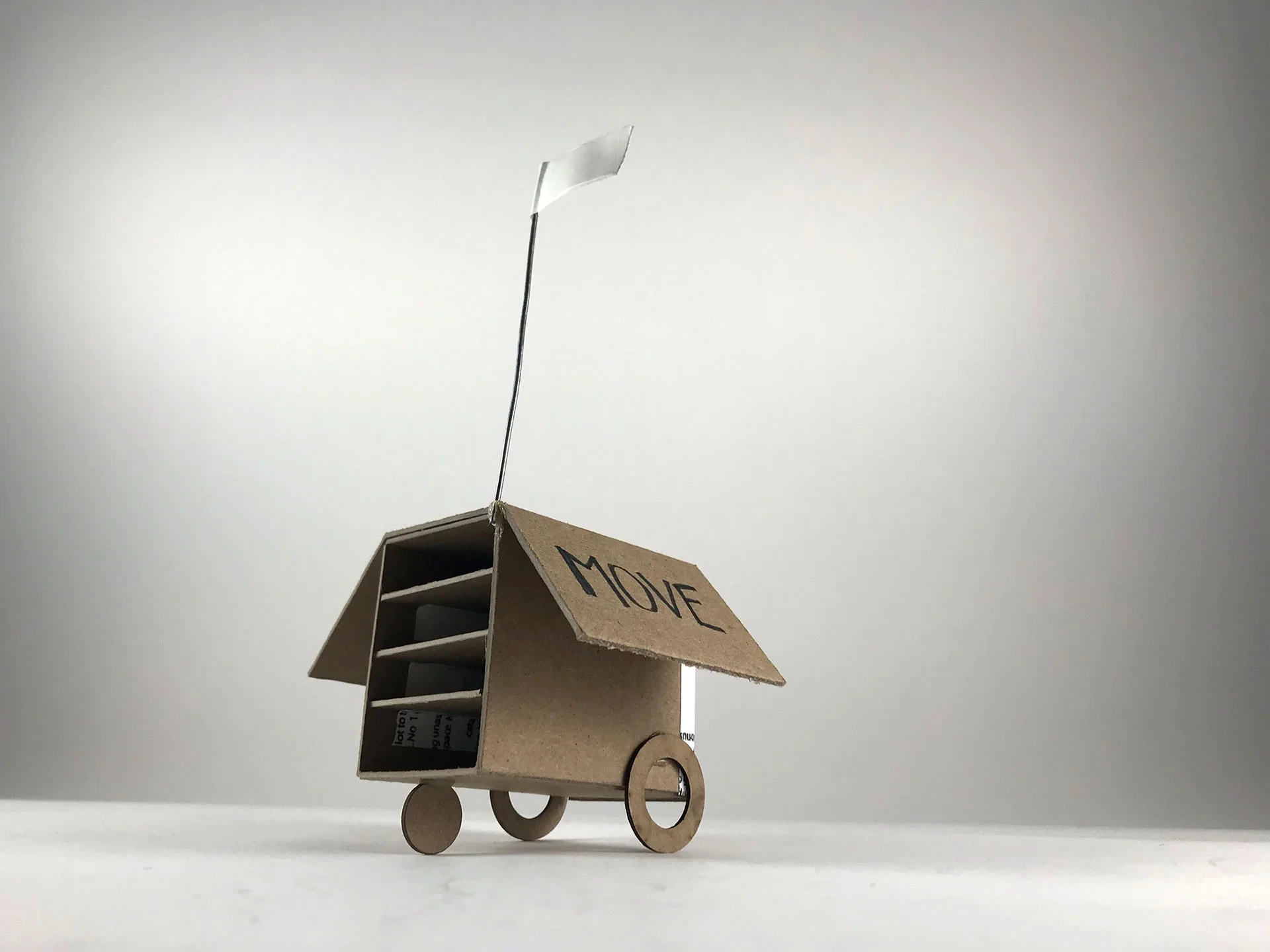 Prototyping MOVE's flat-pack megaphones, signs, and lanterns
