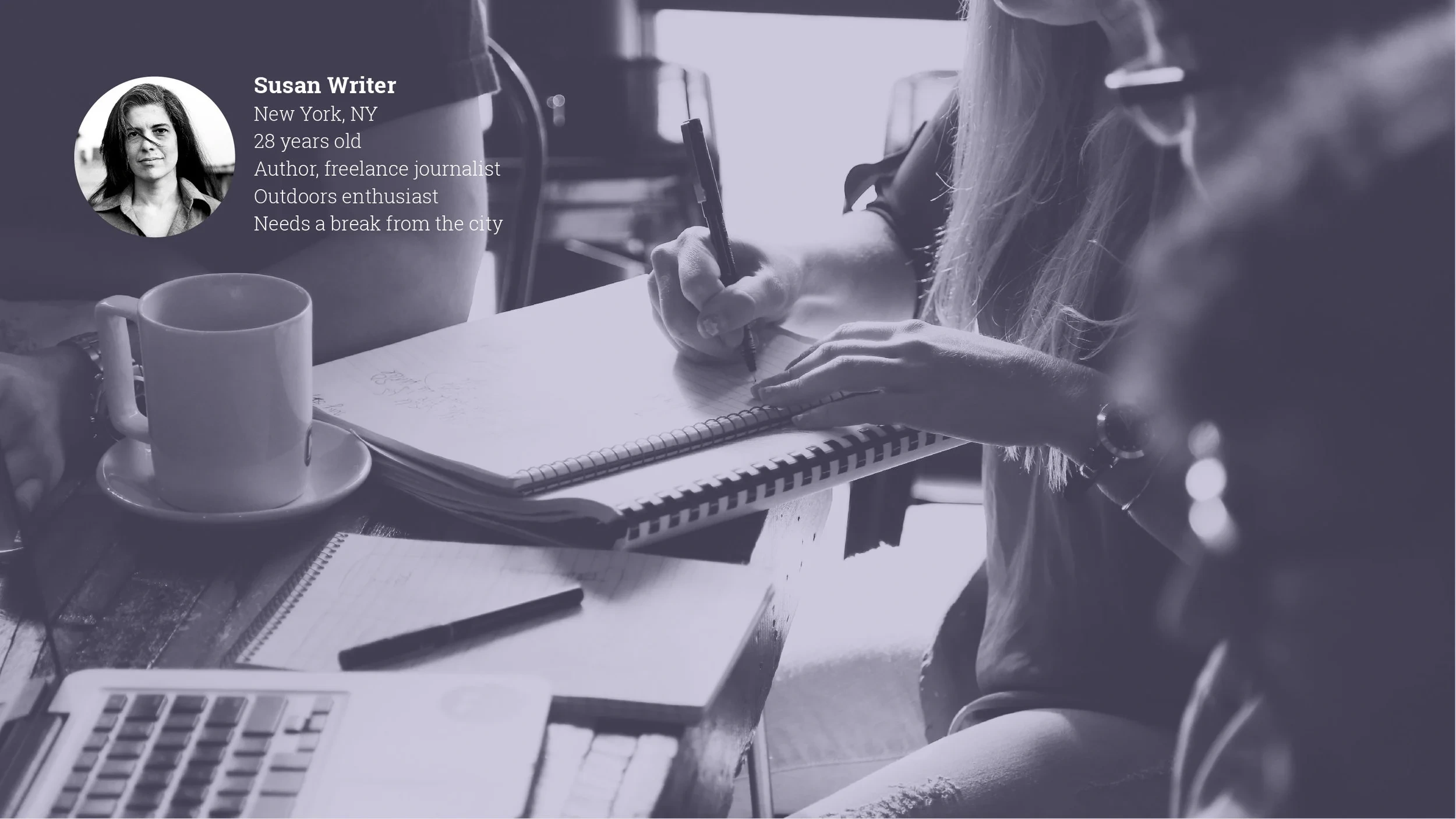 Susan is a writer who’s feeling low on inspiration — and could use a break from the city clangor.